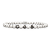 Sfera Small White Ceramic and Black Diamond Bracelet