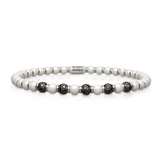 Sfera Small White Ceramic and Black Diamond Bracelet