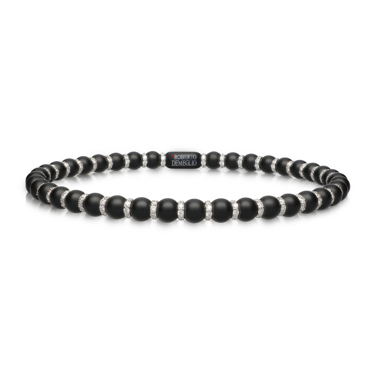 Sfera Small Black Ceramic and Diamond Bracelet