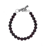 8mm Garnet Bracelet with Silver Toggle