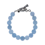 10mm Light Blue Aquamarine Bracelet with Toggle