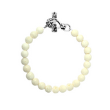 8mm White Coral Bead Bracelet with Toggle Clasp