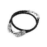 Double Eagle Braided Leather Bracelet