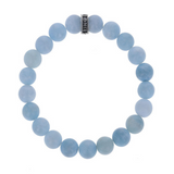 10mm Light Blue Aquamarine Bracelet with Logo Ring