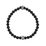 6mm Onyx Beaded Bracelet with Micro Stackable Skull Ring