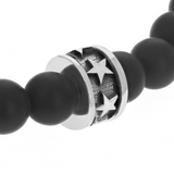 6mm Onyx Beaded Bracelet with Micro Stackable Star Ring