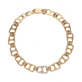 18kt Gold Small Pop Top Bracelet with Pave Diamonds