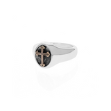 Traditional Cross Ring with Gold Alloy