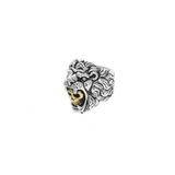 Lion Ring with Gold Alloy Skull