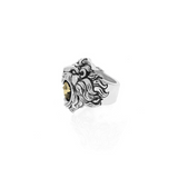 Lion Ring with Gold Alloy Skull