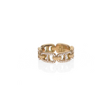 18kt Gold Small Pop Top Infinity Band with Pave Diamonds