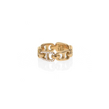 18kt Gold Small Pop Top Infinity Band with Pave Diamonds