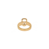 18kt Gold Pop Top Ring with Pave Diamonds