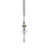 Dagger Pendant with Gothic Cross and Gold Alloy Skull