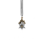 Star of David Pendant with Gold Alloy Flames