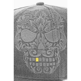 Grey Baroque Skull Hat