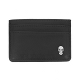 Horizontal Card Holder Wallet with Silver Skull