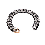 Ceramic Curb Link Bracelet with Rose Gold and Diamonds