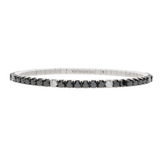 Stretch Black and White Diamond Tennis Bracelet - Danielle B.