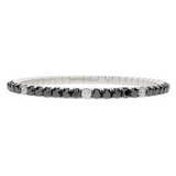 Stretch Black and White Diamond Tennis Bracelet - Danielle B.