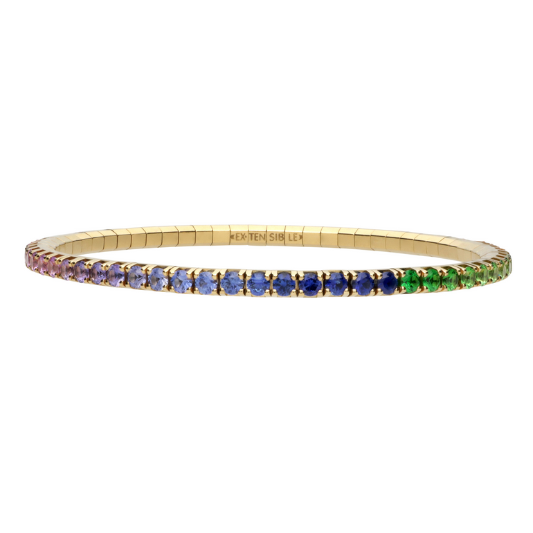 Stretch Rainbow Sapphire Tennis Bracelet - Danielle B.