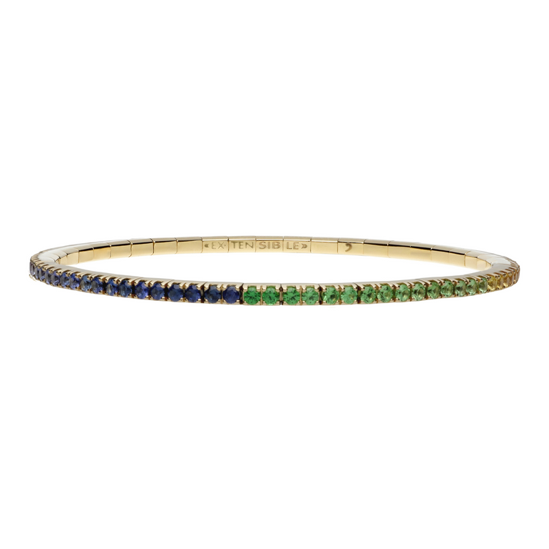 Stretch Rainbow Sapphire Tennis Bracelet - Danielle B.