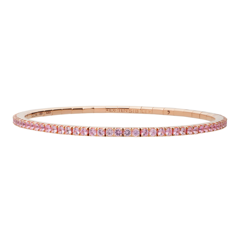 Stretch Pink Sapphire Tennis Bracelet - Danielle B.