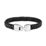 Small Braided Leather Bracelet with a Hook Clasp