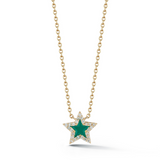 Teal Enamel Diamond Star Pendant - Danielle B.