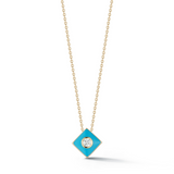 Turquoise Enamel Diamond Pendant - Danielle B.