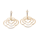 Multi-Link Flower Earrings with Diamonds