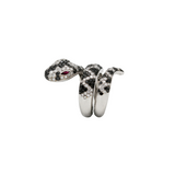 Snake Ring with Rubies and Black and White Diamonds