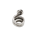 Snake Ring with Rubies and Black and White Diamonds