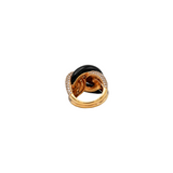 Rose Gold and Onyx Chain Ring with Diamonds