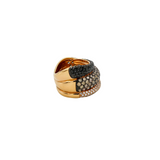 Ring with Black, Brown and White Diamonds