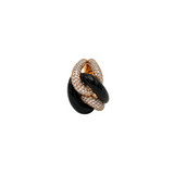 Rose Gold and Onyx Chain Ring with Diamonds