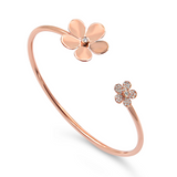 Minuette 18kt Gold Flower Bangle with Diamonds